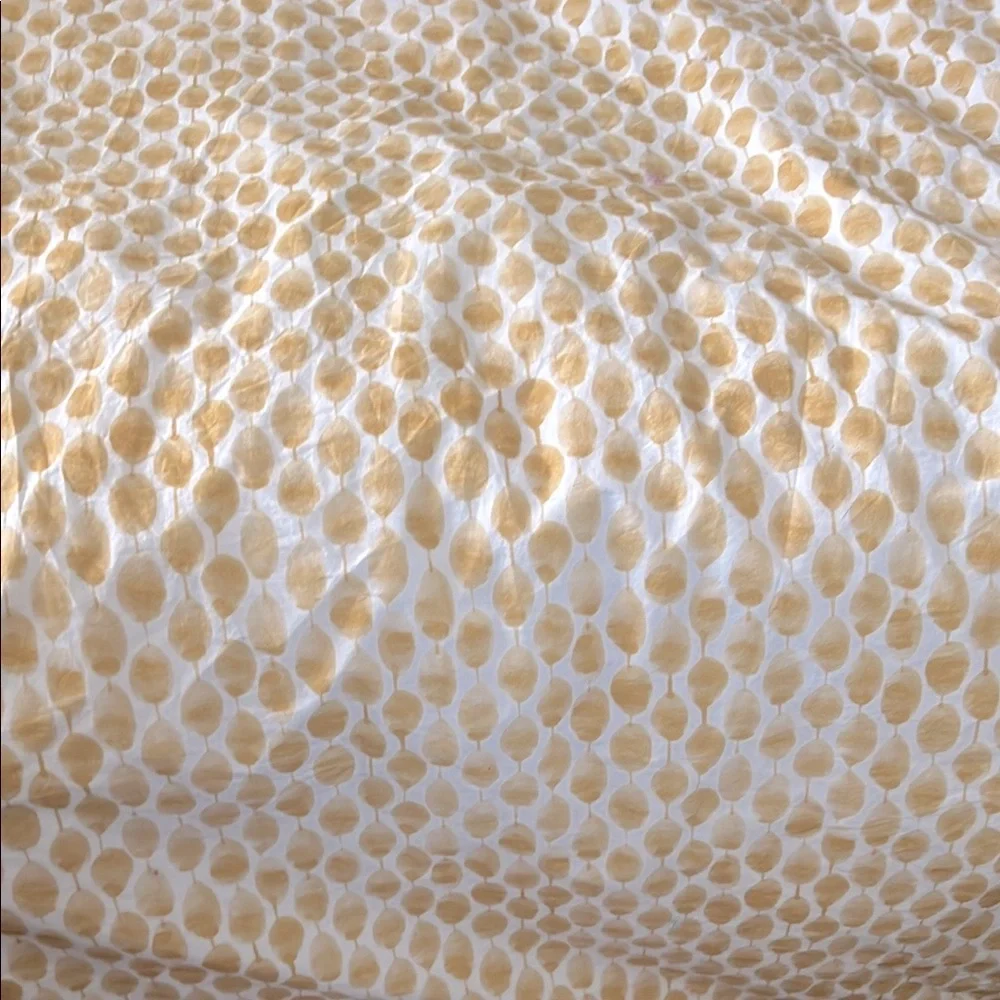 Gold and White west elm full size duvet cover